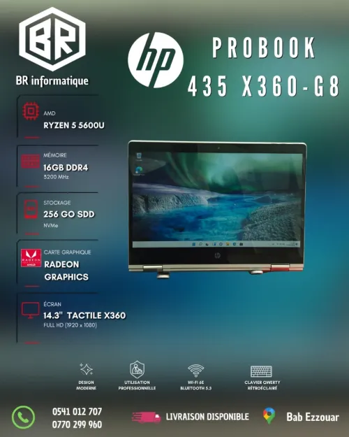 HP PROBOOK 435 G8 X360 AMD RYZEN 5 5600U 16GB 256GB SSD 13,3 FULLHD TACTILE X360