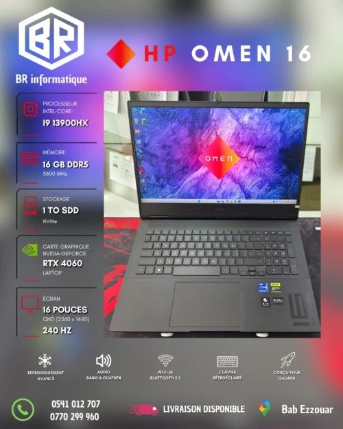 HP OMEN 16 I9 13900HX 16GB 1TB SSD NVME 16,1 QHD 240Hz RTX 4060 8GB