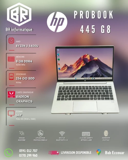 HP PROBOOK 445 G8 AMD RYZEN 3 5400U 8/16GB 256GB SSD NVME 14,1 FULLHD IPS