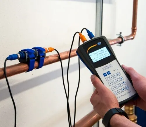 Mesure de débit par débitmètre à ultrasons PCE-TDS 100H / HS 