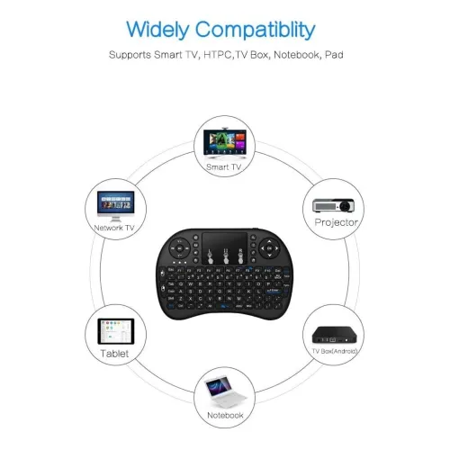 لوحة مفاتيح لاسلكية مع ماوس مدمج يعمل باللمس Mac tech mini keyboard - WIFI