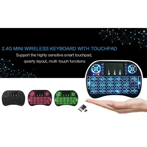 لوحة مفاتيح لاسلكية مع ماوس مدمج يعمل باللمس Mac tech mini keyboard - Bluetooth