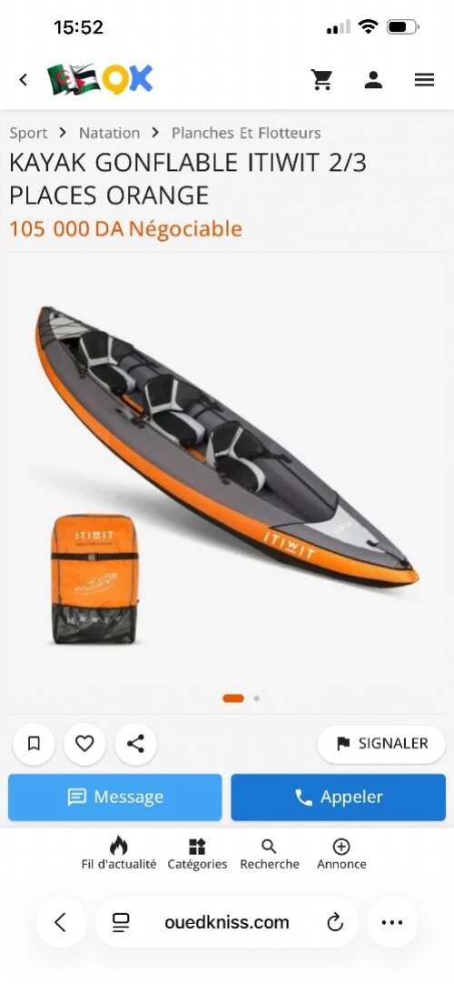 Urgent 2 CANOE KAYAK GONFLABLE DE RANDONNEE  3 PLACES et un deuxième 2 places ECODESIGN utilisés 2 fois