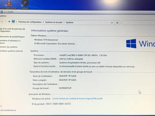 LENOVO THINKPAD X 270 / I5 6EME / 8G / 256 SSD /12 batterie double capacité