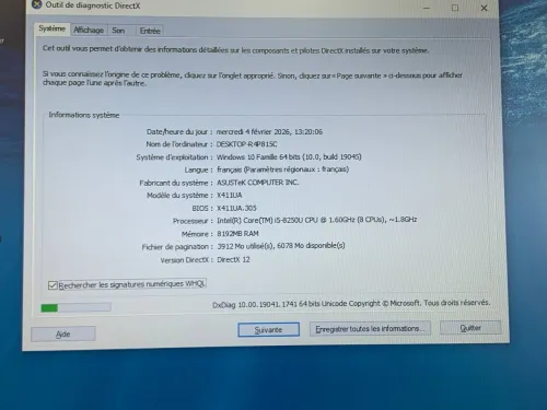ASUS S14 / INTEL I5 8 EME / 8 G / 256 SSD /14 FHD + CARTBLE