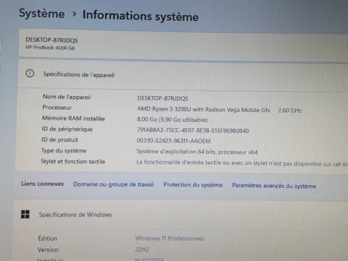 HP PROBOOK 455 G6 / RAYZEN 3 3200 / 8G / 256 SSD /15.6