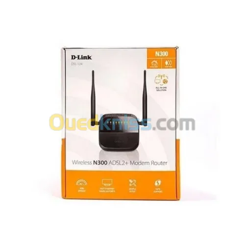 Modem D-Link DSL-124 ADSL2+ Wifi N300 4-Port