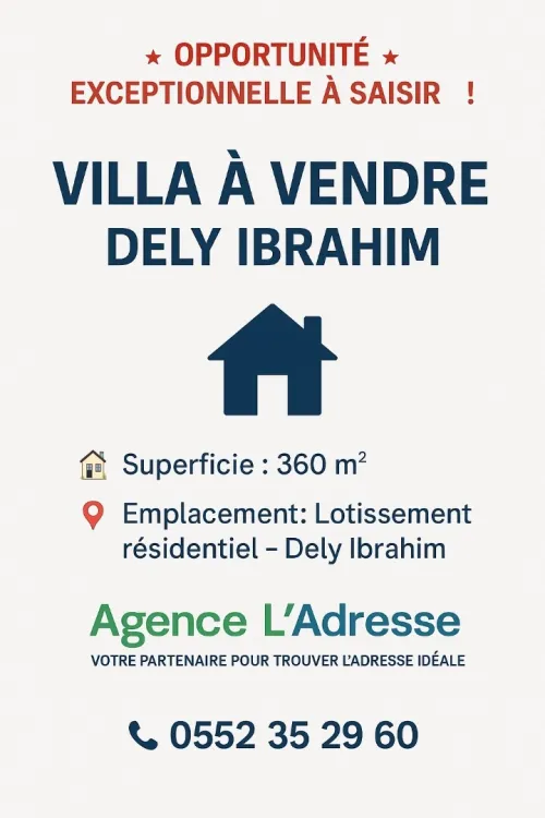 Vente Villa Alger Dely brahim