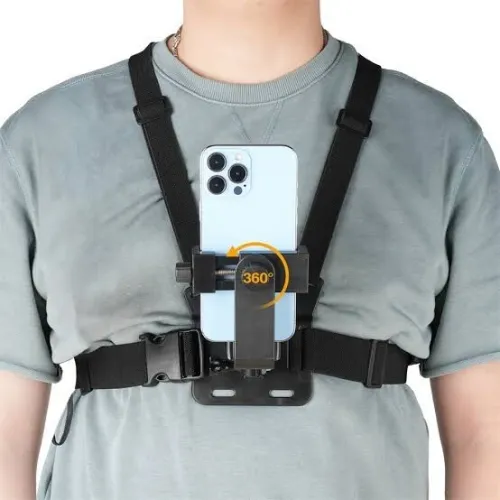 حزام تثبيت الهاتف على الصدر Adjustable Chest Strap Harnais de fixation de poitrine pour téléphone portable