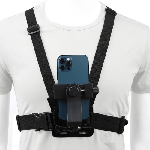 حزام تثبيت الهاتف على الصدر Adjustable Chest Strap Harnais de fixation de poitrine pour téléphone portable