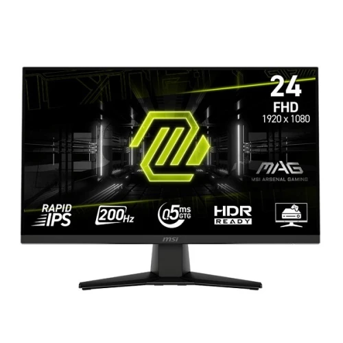 ECRAN MSI MAG 242F - 24" FHD - 200HZ - 0.5MS - RAPID IPS - ADAPTIVE-SYNC - 300 NITS - VESA - BLACK 