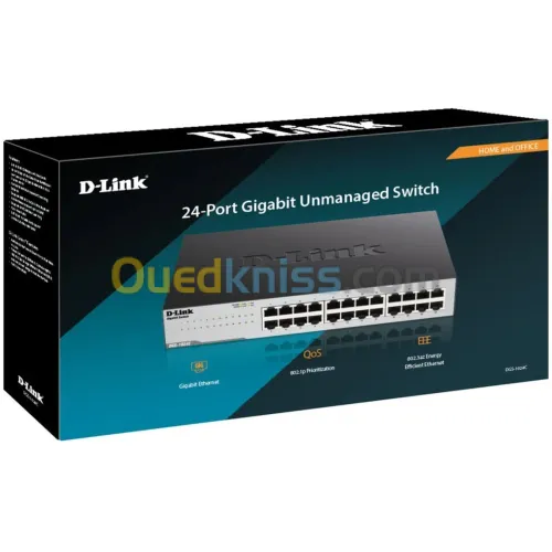 D-LINK SWITCH GIGABIT DGS-1024C - 24 PORTS - RACKABLE - NON MANAGEABLE - BLACK