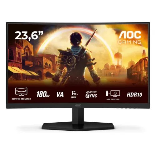 ECRAN AOC C24G42E - 24" CURVED - FULL HD - 180Hz - 0.5ms - VA - HDR10 - HDMI / DISPLAYPORT - BLACK