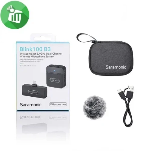 SARAMONIC BLINK100 B3 - MICROPHONE SANS FIL - DUAL CHANEL - 1TX + 1RX - POUR IPHONE & IPAD - 2.4GHZ