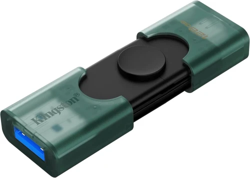 KINGSTON DATATRAVELER DUO 128GB - FLASH DISQUE USB TYPE-A 3.2 - USB TYPE-C - TRANSFERT RAPIDE - BLACK