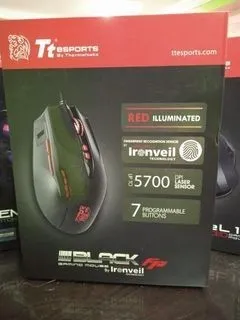 Tt eSPORTS by Thermaltake Black FP - SOURIS FILAIRE POUR GAMER - 7 BOUTONS- CAPTEUR D'EMPREINTE