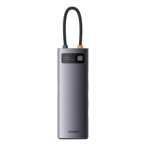 BASEUS METAL GLEAM SERIES 8 EN 1- HUB USB-C - HDMI/VGA - 3xUSB 3.2 GEN1 - MicroSD - SD/TF - GRIS