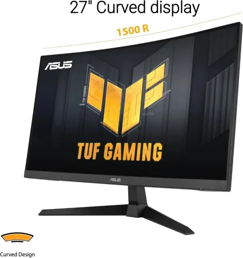 ECRAN ASUS TUF GAMING VG27VQ3B - 27" FHD - DALL VA - CURVED -180HZ  FREESYNC -1MS - HDMI/DP - BLACK