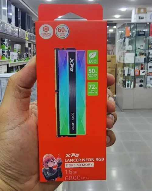 RAM ADATA XPG LANCER NEON RGB - DESKTOP - 16GB DDR5 - 6800 MHZ - CL34-45-45 - BLACK