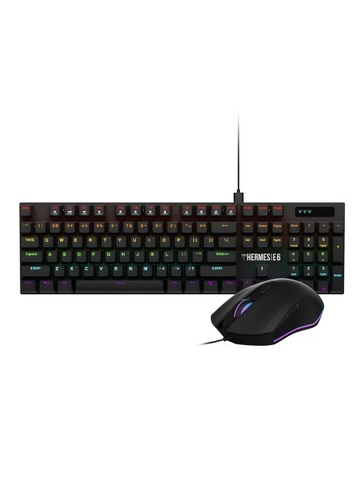 GAMDIAS HERMES E6 - COMBO CLAVIER MÉCANIQUE + SOURIS GAMING - RGB - USB - FILAIRE - 6400 DPI - NOIR