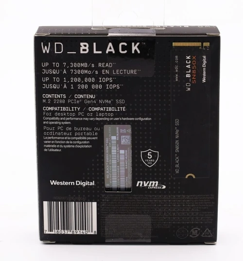 WD BLACK SN850X 2TB - SSD NVME PCIE GEN4 - 7300 MO/S - WITH HEATSINK - PC/CONSOL - 3D TLC - BLACK