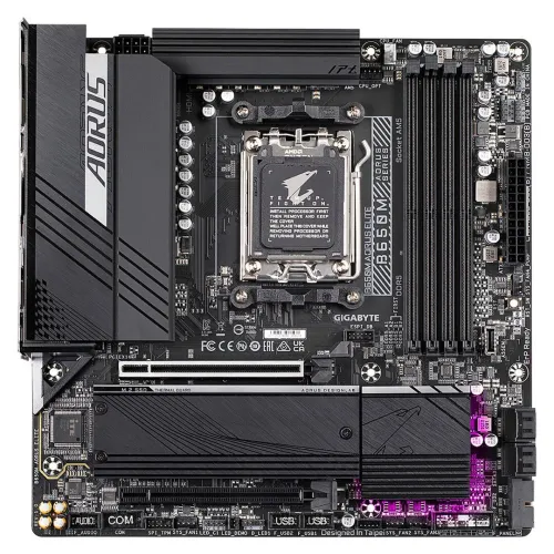 GIGABYTE B650M AORUS ELITE - CARTE MÈRE MICRO ATX - SOCKET AM5 - 4 x DDR5 - 1 x PCIe 4.0 X16 - 3 x M.2 (1 x PCIe 5.0 + 2 x PCIe 4.0) NVMe - LAN 2.5GBE - USB 3.2 - BLACK