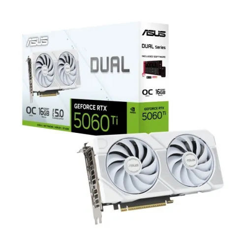 ASUS DUAL RTX 5060 TI OC - 16GO GDDR7 4K - DLSS 4 - RAY TRACING- 165W - HDMI/DP -PCI EXPRESS -WHITE