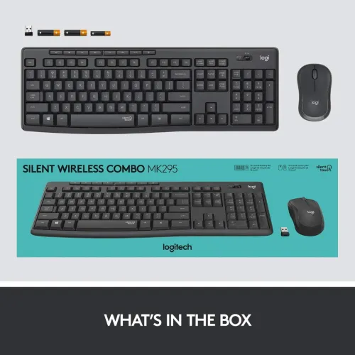 LOGITECH MK295 SILENT - ENSEMBLE SOURIS ET CLAVIER SANS FIL - SILENTTOUCH - USB - PILE AA - BLACK 