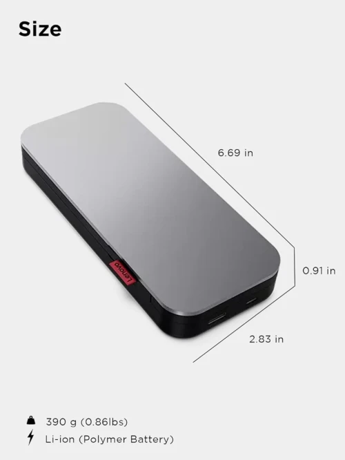 LENOVO GO POWER BANK PORTABLE 20000 MAH - USB-C 65 W  - 3 APPAREILS - SMARTPHONES & LAPTOP - SUPER FAST