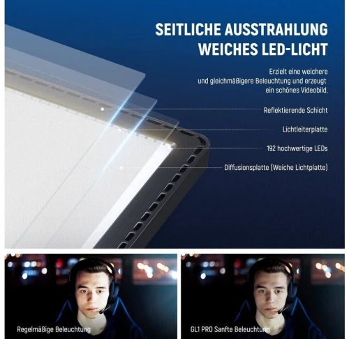 LAMPE LED NEEWER GL1 PRO 15.5 POUCES - LUMIERE STUDIO PROFESSIONNELLE