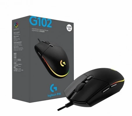 SOURIS LOGITECH G102 - GAMING FILAIRE - LIGHTSYNC - NOIR-BLANC