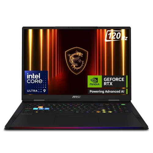 MSI RAIDER 18 HX AI - ULTRA 9 285HX - 32GB DDR5 - 1TB SSD - 18" 4K UHD - RTX 5080 16GB - RÉTROÉCLAIRÉ - BLACK