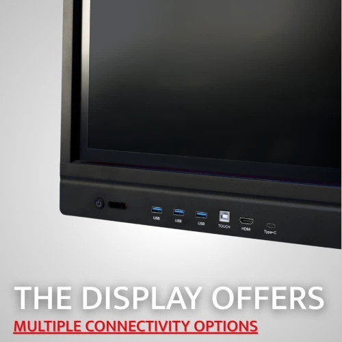 ECRAN INTERACTIF VULPES 86" - 4K UHD TACTILE - 8GO - 256GO SSD + SUPPORT AU SOL - SANS OPS - WIN11 - BLACK