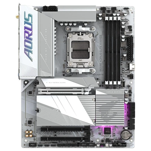 GIGABYTE B650E AORUS ELITE X AX ICE - CARTE MÈRE ATX - SOCKET AM5 - 4 x DDR5 - M.2 PCIe 5.0 - PCIe 5.0 X - WIFI 6E - BT 5.3 - LAN 2.5GBE - WHITE
