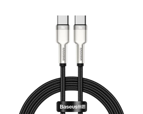 Baseus Type-C to Type-C  Cable 2M Cafule Series Metal Fast charge/Data 100W - Noir-Blanc