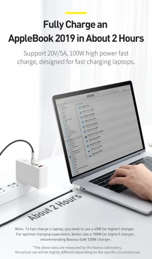 Baseus Type-C to Type-C  Cable 2M Cafule Series Metal Fast charge/Data 100W - Noir-Blanc