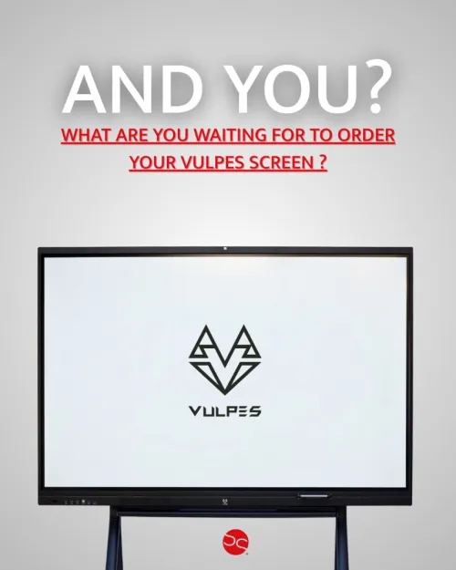 ECRAN INTERACTIF VULPES 65" - 4K ULTRA HD TACTILE - 8GO - 256GO SSD + SUPPORT - SANS OPS - WIN11 - BLACK