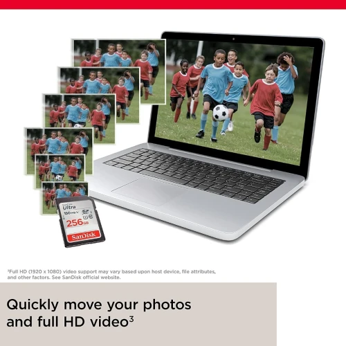 SanDisk Ultra SD 256GB Carte Mémoire UHS-I Jusqu'à 150 Mo/S