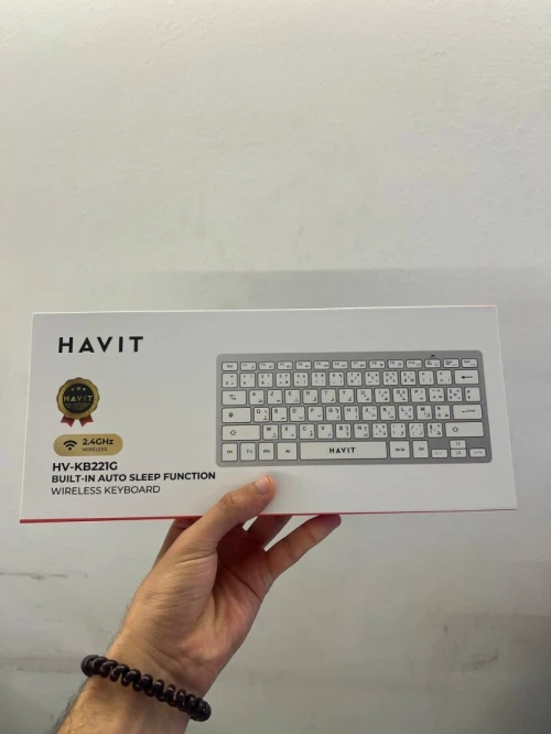 HAVIT KB221G WHITE - MINI CLAVIER SANS FIL - CONNEXION 2.4GHZ - DESIGN COMPACT - SILENCIEUX - ERGONOMIQUE - WHITE