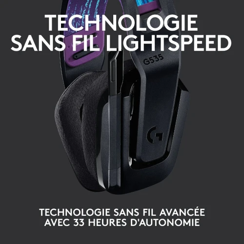 CASQUE GAMING LOGITECH G535 - SANS FIL - LIGHTSPEED - MICRO UNIDIRECTIONNEL - PC / PS4 / PS5 - BLACK