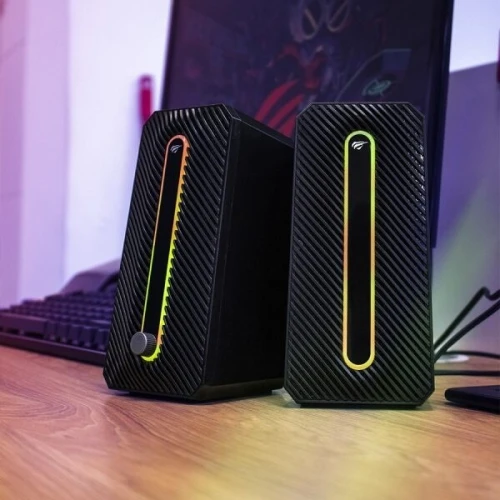 HAVIT SK216 - HAUT-PARLEURS USB 2.0 - SON STÉRÉO - RGB LIGHTING - DESIGN COMPACT - BLACK