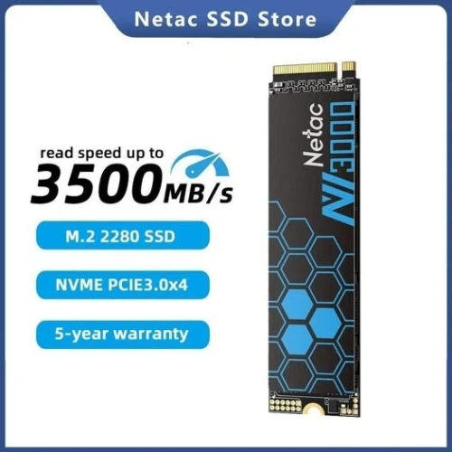 NETAC NV3000 1TB - DISQUE INTERNE - M.2 SSD NVME 2280 - PCIE 3.0 x 4 - 3300 MB/S - 3D NAND - GEN 3 - NOIR