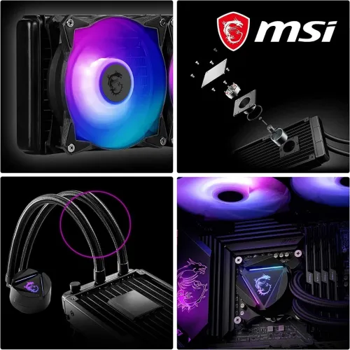 WATERCOOLING MSI MAG CORELIQUID 240R V2 - 240mm ARGB pour processeur Intel/AMD- Noir 