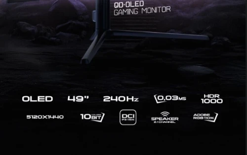 ECRAN MATOS KATANA - 49" QD OLED - GAMING SUPER ULTRAWIDE 32:9 - DUAL QHD 5120x1440 - 240HZ - 0.03MS - HDR1000 - HDMI/DP / USB-C - BLACK