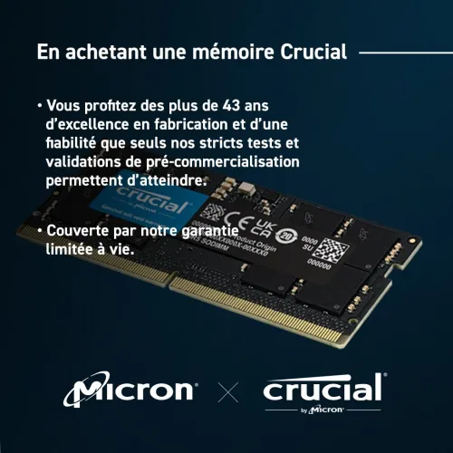 RAM CRUCIAL LAPTOP -16GB DDR5 - 4800 Mhz  - SODIMM -