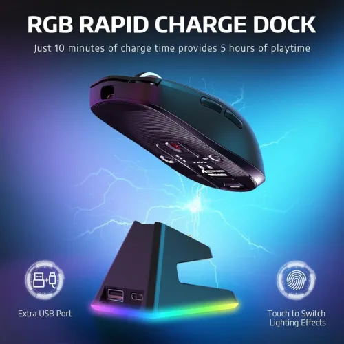 ATTACK SHARK X6 - SOURIS FILAIRE & SANS FIL - BLUETOOTH - USB 2.4G - 7 BOUTONS - 26000 DPI - BLACK