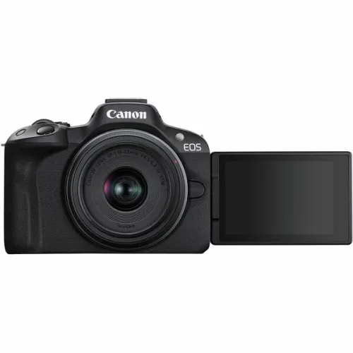 CANON EOS R50 - APPAREIL PHOTO HYBRIDE 4K + OBJECTIF RF-S 18-45MM STM - 24,2 MLPXL - WI-FI - LCD - BALCK
