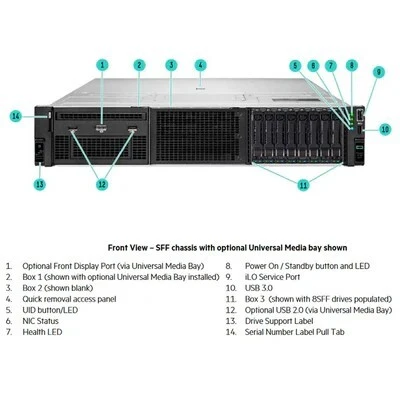 SERVEUR HPE PROLIANT DL380 GEN11 - INTEL XEON GOLD 5416S - 32GB DDR5 - 8 X SFF - SANS DISQUE - RACK 2U - 1X1000W