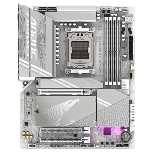 GIGABYTE X870E AORUS ELITE WIFI7 ICE - CARTE MÈRE ATX - SOCKET AM5 - 4xDDR5 - BLUETOOTH - WHITE