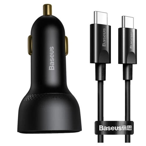 BASEUS SUPERME PPS - 100W DOUBLE CHARGEUR DE VOITURE RAPIDE À AFFICHAGE NUMÉRIQUE
